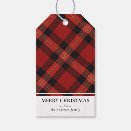 Einfache moderne Red Buffalo Kariert Frohe Weihnac Geschenkanhänger
