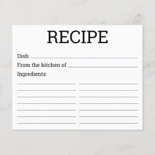 Einfache moderne Rezeptkarte