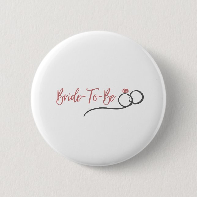 Einfache moderne rosa Braut als | Chic Bridesmaid Button (Vorderseite)