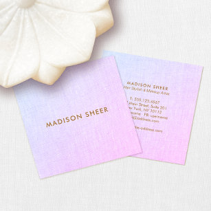 Einfache, moderne rosa Lila Ombre Linen, Schönheit Quadratische Visitenkarte