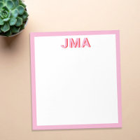 Einfache, moderne rosa rote Monogramm