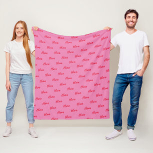 Einfache, moderne rosa, rote Schrift, Wiederholung Fleecedecke