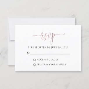 Einfache moderne, rosa Script Typografie UAWG Ca RSVP Karte