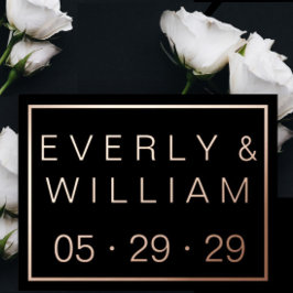 Einfache moderne ROSE Gold Border Wedding RSVP Folie Einladungspostkarte