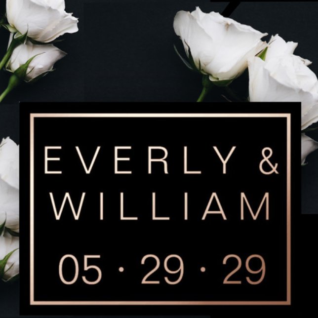 Einfache moderne ROSE Gold Border Wedding RSVP Folie Einladungspostkarte (Von Creator hochgeladen)