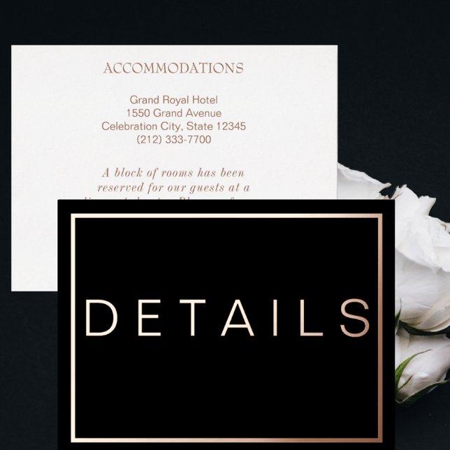 Einfache moderne ROSE Gold Border Wedding RSVP Folie Einladungspostkarte (Von Creator hochgeladen)