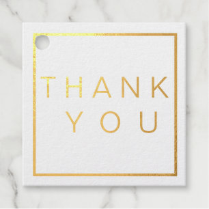 Einfache moderne ROSE Gold Border Wedding RSVP Geschenkanhänger