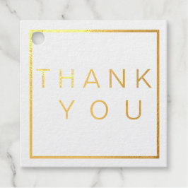 Einfache moderne ROSE Gold Border Wedding RSVP Geschenkanhänger