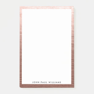 Einfache, moderne Rose Gold Kupfer Brushmetall Post-it Klebezettel