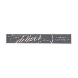 Einfache moderne Rose Gold Script Address Labels