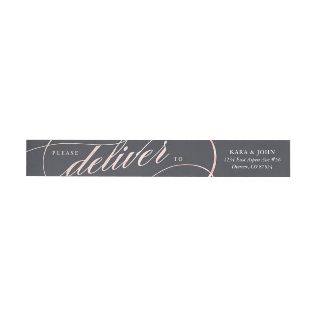 Einfache moderne Rose Gold Script Address Labels (Person)