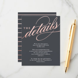 Einfache moderne Rose Gold Script Insert Cards
