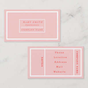 Einfache moderne Rose Quarz Visitenkarte