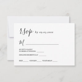 Einfache moderne RSVP-Karte für Hochzeitsessen RSVP Karte