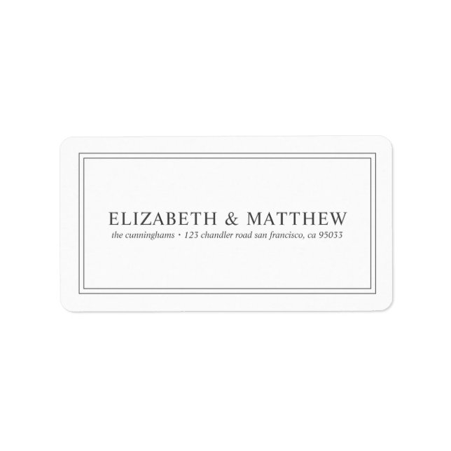 Einfache moderne Rücksendeadresse Adressaufkleber (Vorne)