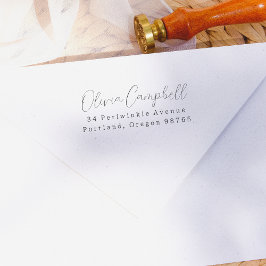 Einfache moderne Rücksendeadresse eleganter Skript Gummistempel