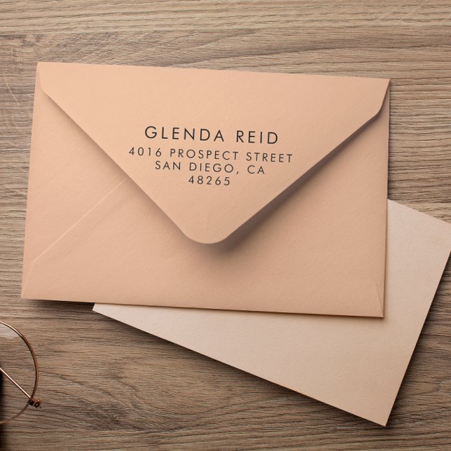 Einfache moderne Rücksendeadresse Minimalistisch Permastempel (Von Creator hochgeladen)