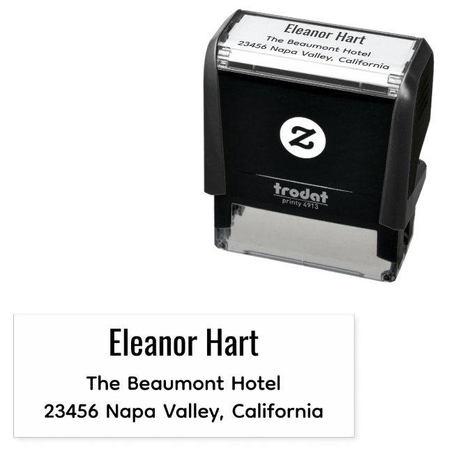 Einfache moderne Rücksendeadresse Selbstbewusste B Permastempel (Beispiel)