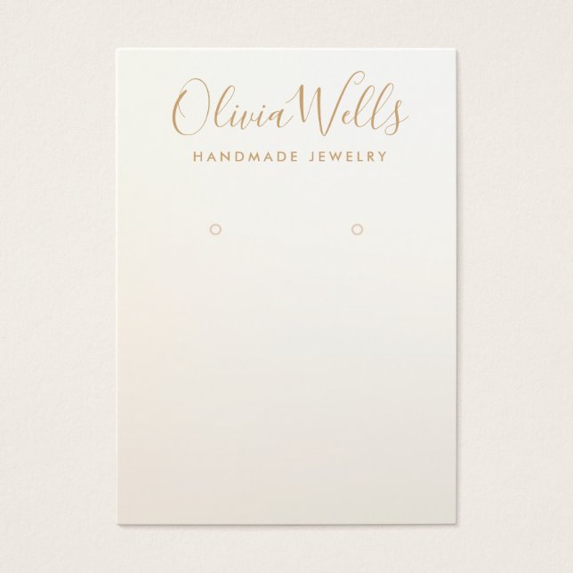 Einfache, moderne Satin Gold Earring Display Card (Vorderseite)