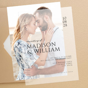 Einfache moderne, schick Schwarz-Weiß-Hochzeit