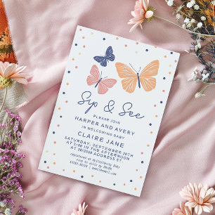 Einfache moderne Schmetterlingsplatte Einladung