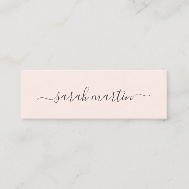 Einfache moderne Schönheitssalon-Blush-Pink-Elegan Mini Visitenkarte (Vorderseite)