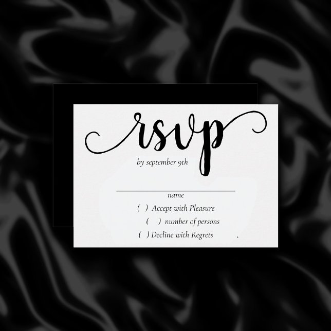 Einfache moderne Schrift | Classic Black Any Event RSVP Karte (Von Creator hochgeladen)
