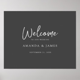 Einfache moderne Schrift Gray & White Wedding Will Poster
