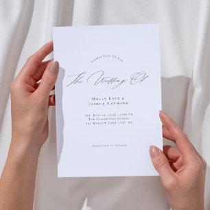 Einfache moderne Schrift Hochzeitseinladung Einladung