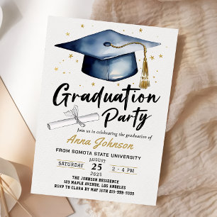 Einfache moderne Schrift Klasse '26 Abschlussfeier Einladung