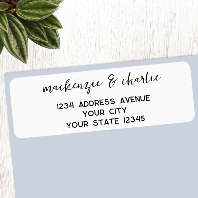 Einfache moderne Schrift personalisierte Rücksende (Modern script return address label)