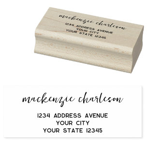 Einfache moderne Schrift personalisierte Rücksende Gummistempel