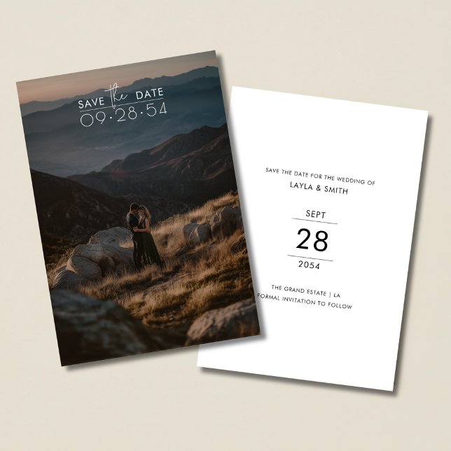 Einfache moderne Schrift Romantisches rustikales F Save The Date (Von Creator hochgeladen)