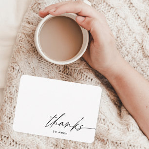 Einfache moderne Schrift Schwarz und Weiß dank Dankeskarte