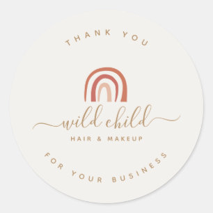 Einfache moderne Schrift Trendy Abstrakt Rainbow Runder Aufkleber