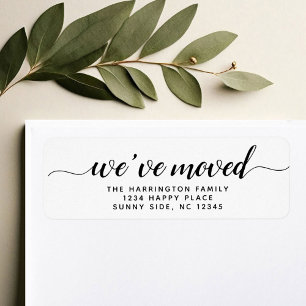 Einfache moderne Schrift Wir haben eine neue Adres