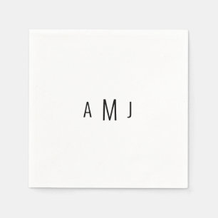 Einfache moderne Schriftart Couple Black Monogram Serviette