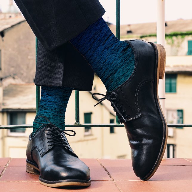 Einfache moderne Schwarz Blau Aquamarine Abstrakte Socken (Von Creator hochgeladen)
