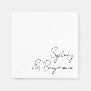 Einfache moderne Schwarz-Script-Minimal für kunden Serviette