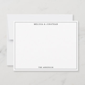 Einfache moderne Schwarz-Weiß-Bordeaux-Klassik Mitteilungskarte