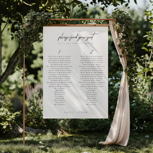 Einfache, moderne Schwarz-Weiß-Hochzeitskarte Poster