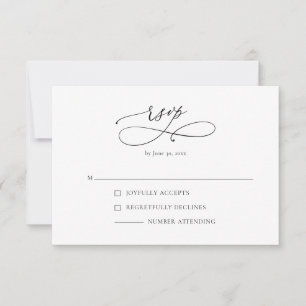 Einfache moderne Schwarz-Weiß-II-UAWG-Antwortkarte