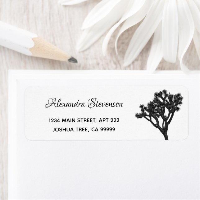 Einfache moderne Schwarz & Weiß Joshua Tree Boho (Insitu)