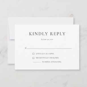 Einfache moderne Schwarz-Weiß-UAWG-Antwort-Karte