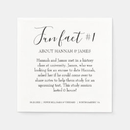 Einfache moderne Schwarz-weiße Fun Fakt 1 Hochzeit Serviette