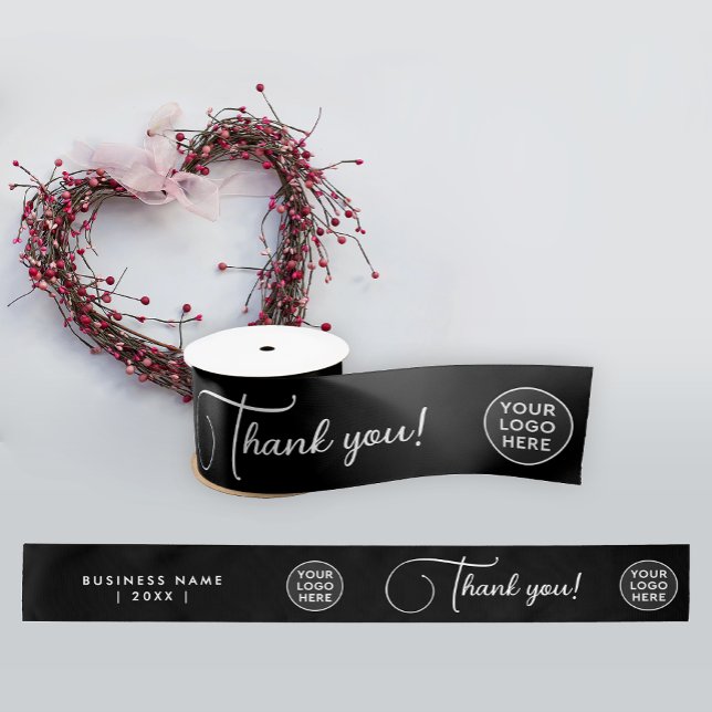 Einfache, moderne Schwarz-weiße Logogestaltung Satinband (Von Creator hochgeladen)