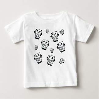 Einfache moderne schwarz-weiße Panda-Bären Baby T-shirt