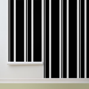 Einfache moderne Schwarz-weiße Streifen Tapete