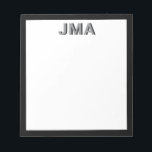 Einfache, moderne Schwarze Monogramm Notizblock<br><div class="desc">Erstellen Sie Ihre eigene personalisierte Monogramm-Schreibmaschine mit Ihren eigenen Initialen oder Namen in moderner minimalistischer Typografie.</div>