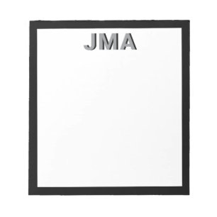 Einfache, moderne Schwarze Monogramm Notizblock
